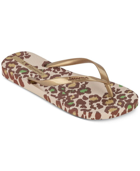 Women's Animal Print Slip-On Thong Sandals