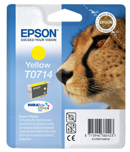 Epson Cheetah Singlepack Yellow T0714 DURABrite Ultra Ink - Pigment-based ink - 1 pc(s)