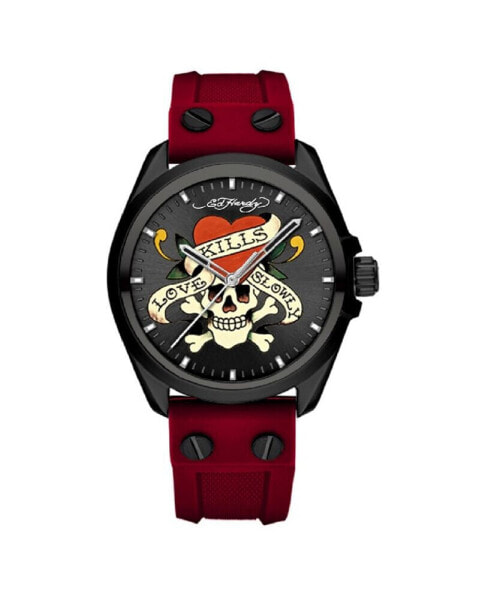 Men's Matte Red Silicone Strap Watch 46mm