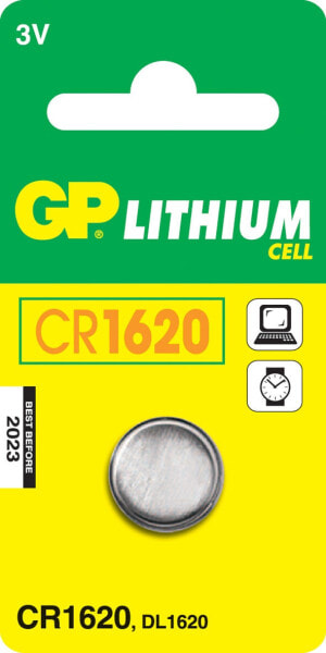 GP Battery Lithium Cell CR1620 - Single-use battery - CR1620 - Lithium - 3 V - 1 pc(s) - Stainless steel