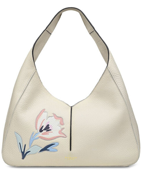 Hillgate Place Floral Open Top Leather Shoulder Bag