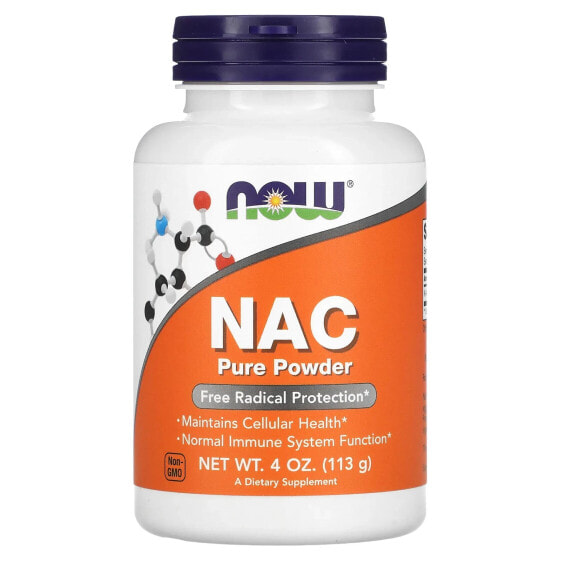 Антиоксидант NOW NAC Pure Powder, 4 унции (113 г)