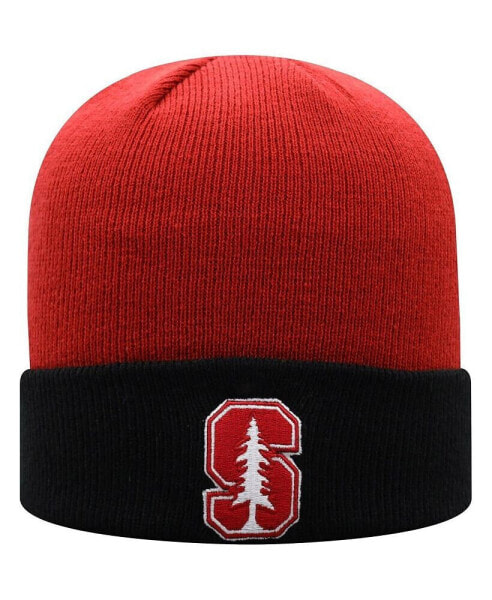 Men's Cardinal, Black Stanford Cardinal Core 2-Tone Cuffed Knit Hat