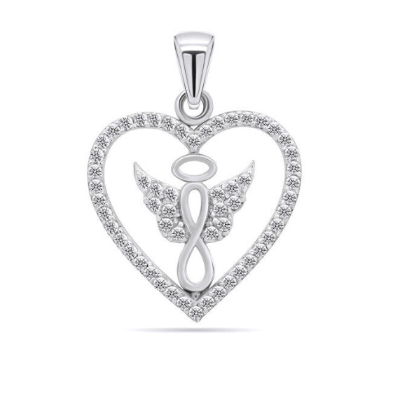 Romantic pendant made of white gold with zircons PT20WAU