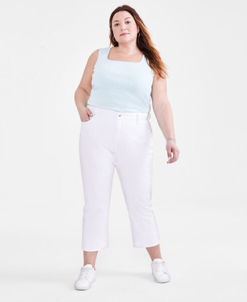 Plus Size Mid-Rise Curvy Capri Jeans, Created for Macy's