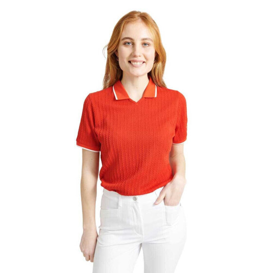 ABACUS GOLF Sand Woman Short Sleeve Polo