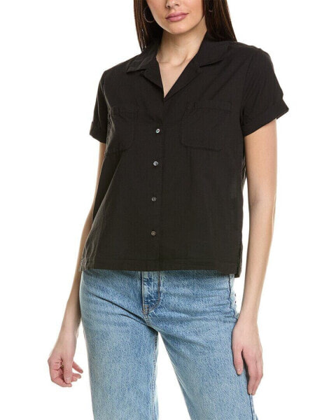 James Perse Cropped Shirt Women's Black 0