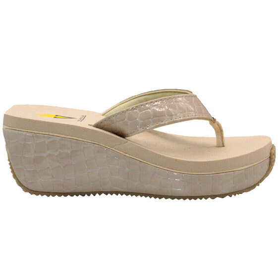 Volatile Frappachino Croc Platform Womens Beige Casual Sandals PV103-114