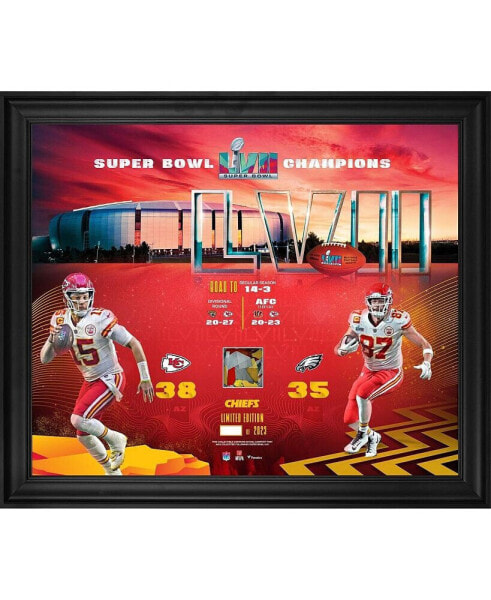 Панно для дома Fanatics Authentic Kansas City Chiefs "Победители Super Bowl LVII" 20" x 24" с конфетти