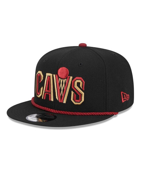 Men's Black Cleveland Cavaliers Back Laurels 9FIFTY Snapback Hat