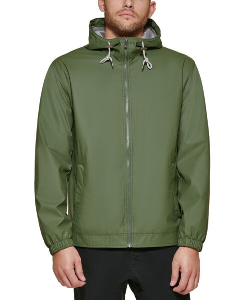 Men's Rubberized Lightweight Hooded Rain Jacket, Created for Macy's