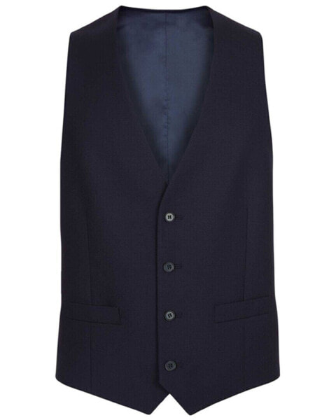 Charles Tyrwhitt Adjustable Fit Twill Busine Suit Wool Waistcoat Men's Blue 36R