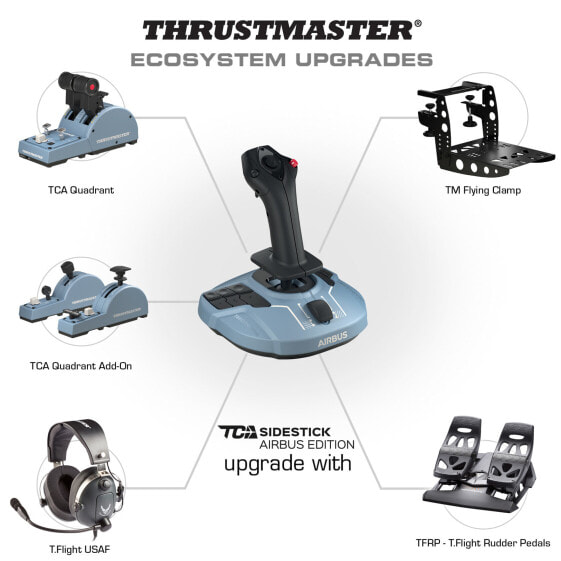 ThrustMaster TCA Quadrant Airbus Edition - Flight Sim - PC - Black - Blue - Windows 10 - Windows 8 - 530 g