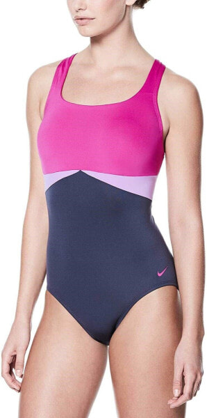 NIKE Women's Cross-Back One-Piece Swimsuit Fuchsia Sz. Small 150169