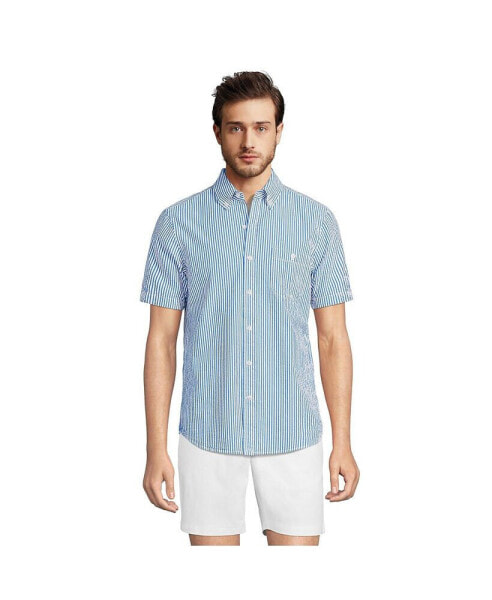 Men's Traditional Fit Short Sleeve Seersucker Shirt