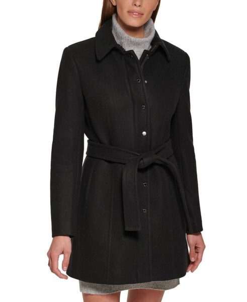 Women's Snap Zipper Club-Collar Coat