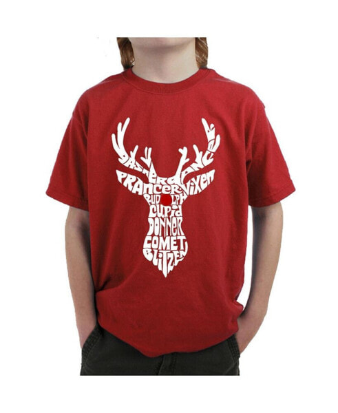Boy's Child Word Art T-shirt - Santa's Reindeer