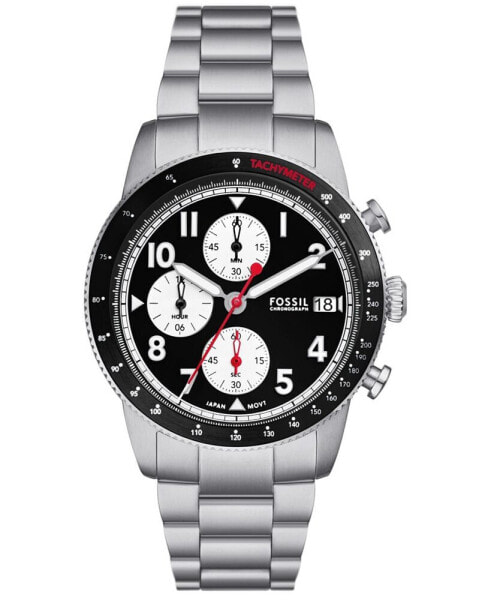 Men's Sport Tourer Chronograph Silver-Tone Stainless Steel Watch 42mm