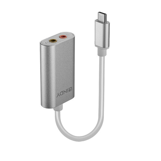Lindy USB Type C Audio Adapter - White - USB C - 3.5mm - Male - Female - 25 g