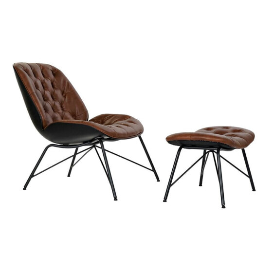 Кресло металлическое DKD Home Decor Vintage 8424001802418 Коричневое Чёрное Разноцветное 69 x 83 x 85 см