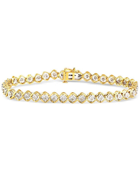 Diamond Open Link Tennis Bracelet (1/2 ct. t.w.) in Sterling Silver or Gold-Plated Sterling Silver