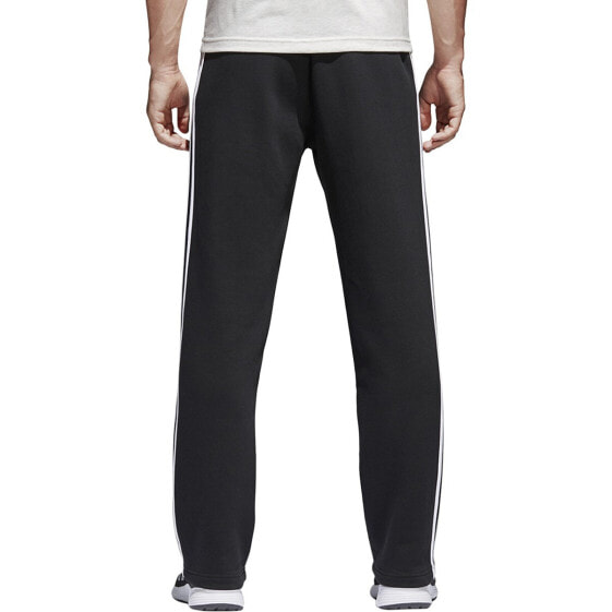 Adidas Essentials 3 Stripes Fleece Mens Pants Black-White bk7427