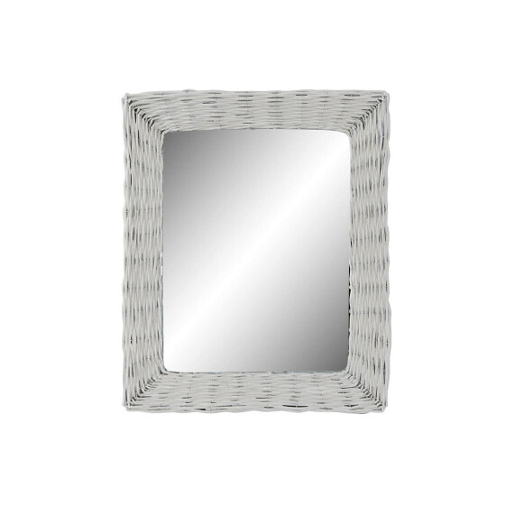 Настенное зеркало DKD Home Decor Стеклянный MDF Белый плетеный Cottage (53 x 63 x 4 cm) (53,5 x 4 x 62,5 cm)