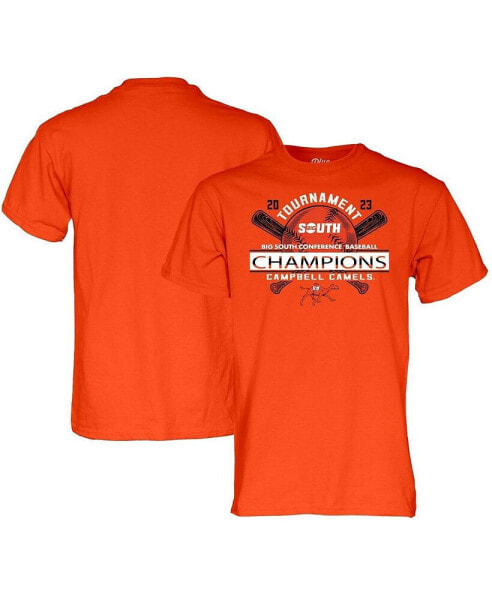 Men's Orange Campbell Fighting Camels 2023 Big South Baseball Conference Tournament Champions T-shirt