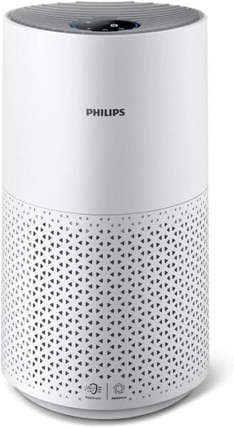 Очиститель воздуха Philips Air Purifier Smart 1000i Series - Cleans Rooms up to 78 m² - Removes 99.97% of Pollen, Dust and Smoke - Ultra-Quiet and Low Energy Consumption - AC1711/10, White
