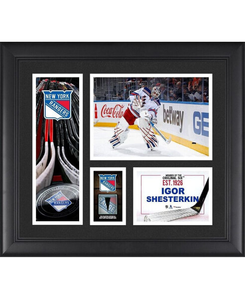 Igor Shesterkin New York Rangers Unsigned Framed 15" x 17" Player Collage with a Piece of Game-Used Puck