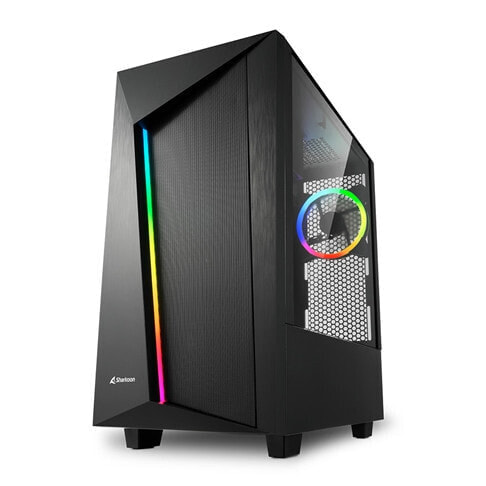 Sharkoon ELITE SHARK REV100 - Midi Tower - PC - Black - ATX - micro ATX - Mini-ITX - Aluminium - Tempered glass - Gaming