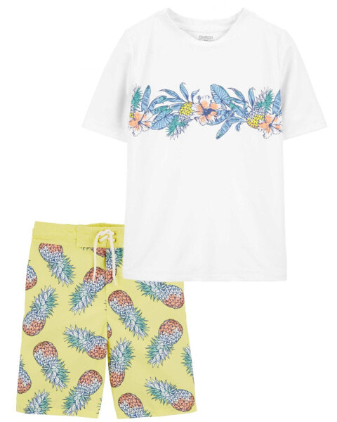 Kid Pineapple Rashguard & Swim Trunks Set 6