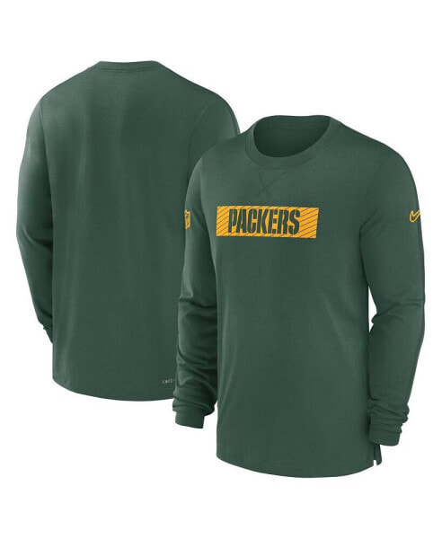 Men's Green Green Bay Packers Sideline Player Performance Long Sleeve T-Shirt