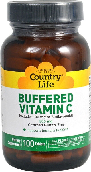 Country Life Buffered Vitamin C Буферизованный витамин С 500 мг  100 таблеток