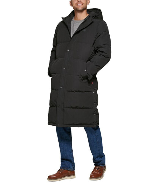 Men's Quilted Extra Long Parka Jacket