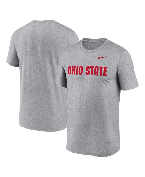 Men's Heather Gray Ohio State Buckeyes Primetime Legend Wordmark T-Shirt