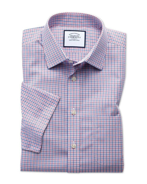Charles Tyrwhitt Non-Iron Check Short Sleeve Classic Fit Shirt Men's