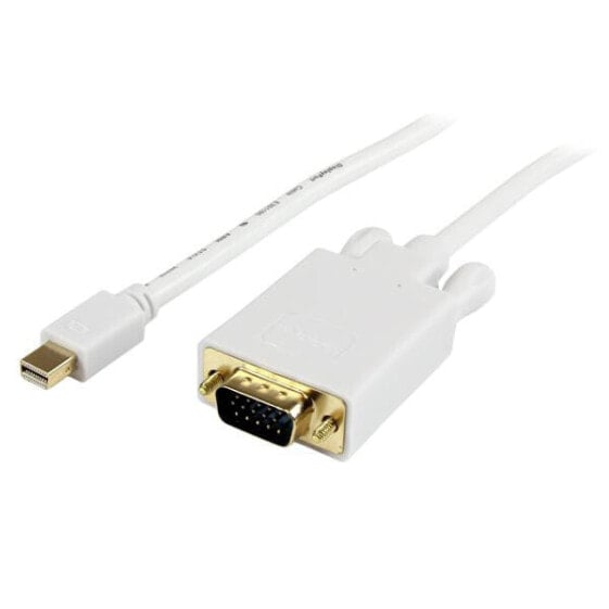 StarTech.com 10 ft Mini DisplayPort to VGA Adapter Converter Cable – mDP to VGA 1920x1200 - White - 3 m - mini DisplayPort - VGA (D-Sub) - Male - Male - Straight