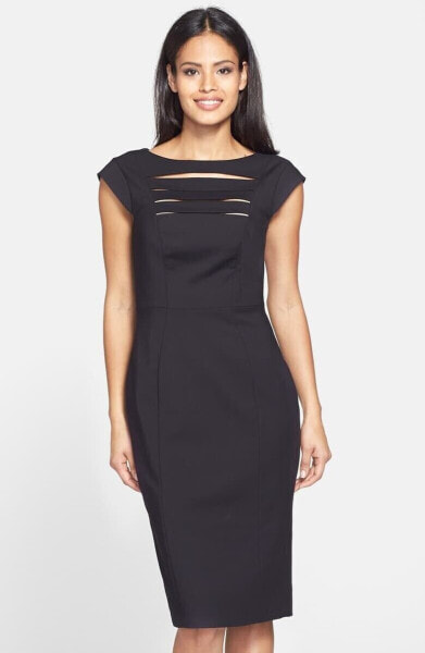 French Connection 157576 Women's 'Estelle' Cutout Sheath Dress Black Sz. 6 US