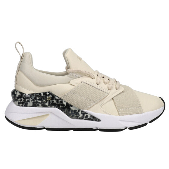 Puma Muse X5 Leopard Lace Up Womens Beige Sneakers Casual Shoes 384100-02