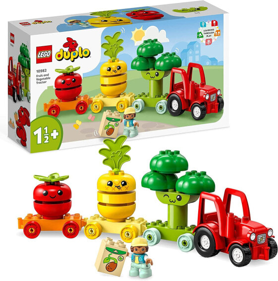 LEGO 10982 DUPLO My First Fruit and Vegetable Tractor, Farm Set, Sorting and Stacking Toy for Babies and Toddlers Aged 1.5 to 3 Years, Educational Toy