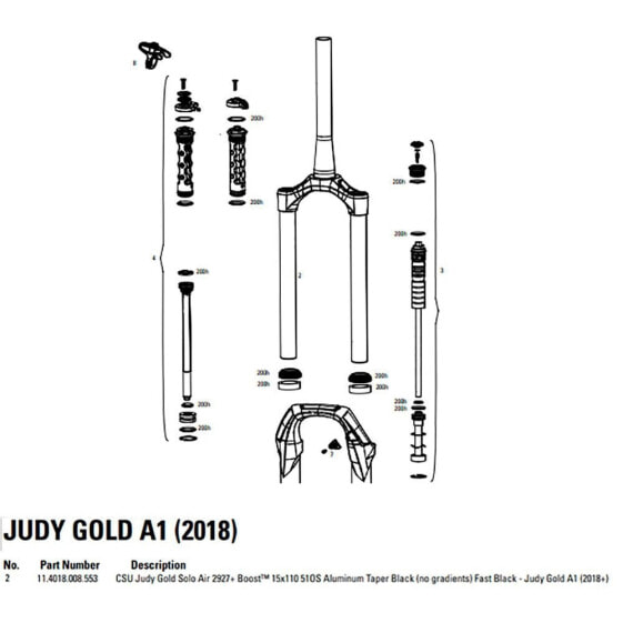 ROCKSHOX Judy Gold Boost Solo Air 51Os