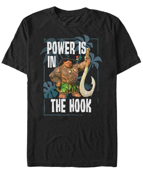 Disney Men's Moana Maui Power is in the Hook Portrait, Short Sleeve T-Shirt