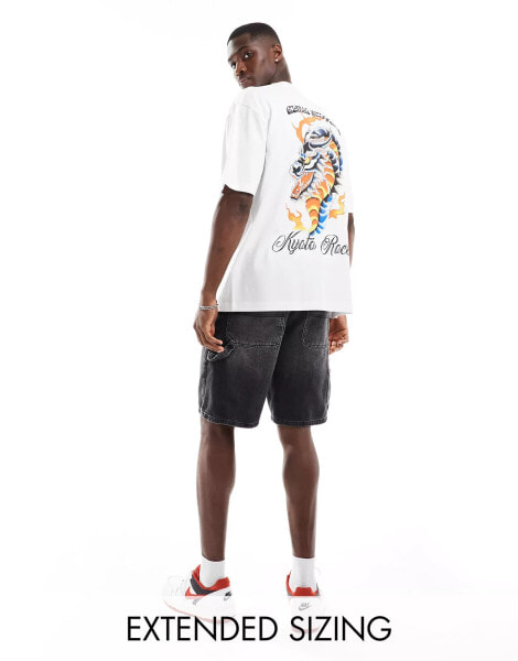 ASOS DESIGN oversized t-shirt in white with souvenir back print