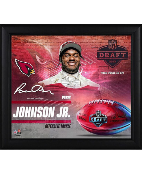 Paris Johnson Jr. Arizona Cardinals Facsimile Signature Framed 15" x 17" 2023 NFL Draft Day Collage