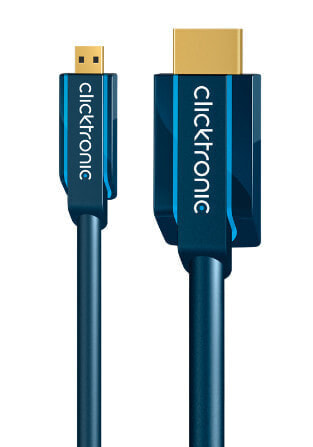 Переходник Clicktronic HDMI Type D (Micro) - HDMI Type A (Standard) 5м - 10.2 Гбит/с синий
