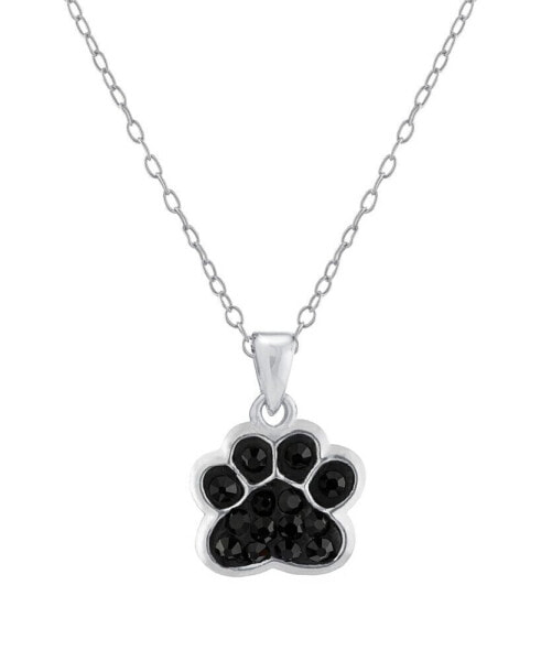 Macy's crystal Dog Paw Pendant 16+2" Extender Chain In Silver Plated