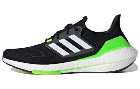 Кроссовки беговые Adidas Ultraboost 22 черно-бело-зеленые