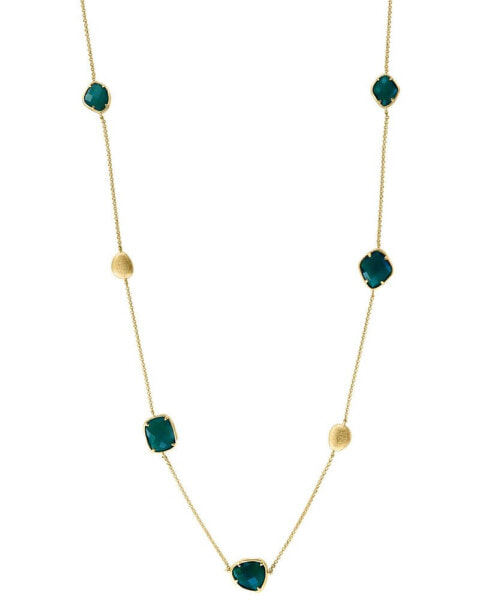 EFFY® Green Onyx & Textured Bead 18" Statement Necklace in 14k Gold