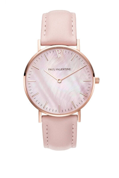 Paul Valentine Damen Armbanduhr ROSE GOLD PINK SEASHELL PINK 36 MM PV36613